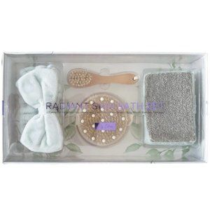 NEW Lily Eden Radiant Skin 4 Piece Bath Kit Bow Headband Body Care Set